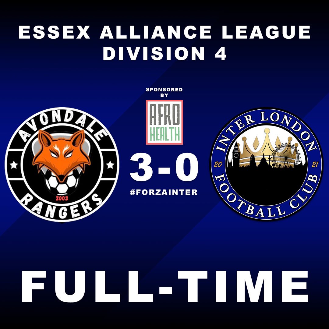 ⏰ FULL-TIME: <a href="/AvondaleRangers/">Avondale Rangers FC</a> 3-0 Inter London | <a href="/EssexAllianceFL/">Essex Alliance FL</a> 

❌ A very disappointing performance this weekend, poor finishing and lack of communication got the best of us

👏🏽 Well played to Avondale, and good luck for the rest of the season. See you in the reverse fixture