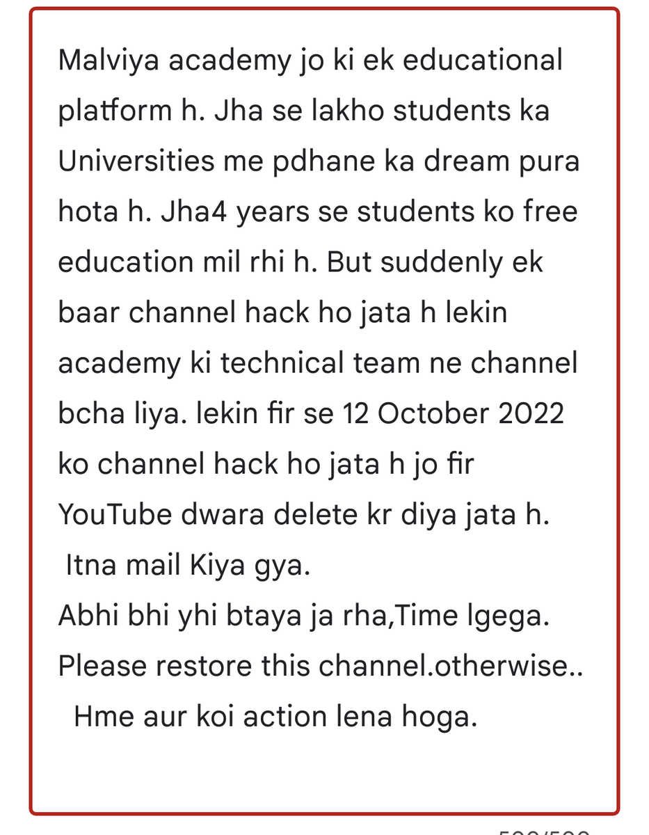 OshikaSingh823's tweet photo. #SupportMalviyaAcademy @YouTubeIndia @YouTube @YTCreatorsIndia @surajbhuworld @rishavbhuworld @Vaibhavbhuworld 
4din se yhi bataya ja rha h, @YouTube We want more time.
     Abhi aur kitna time lagega? https://t.co/6PjulvPio0