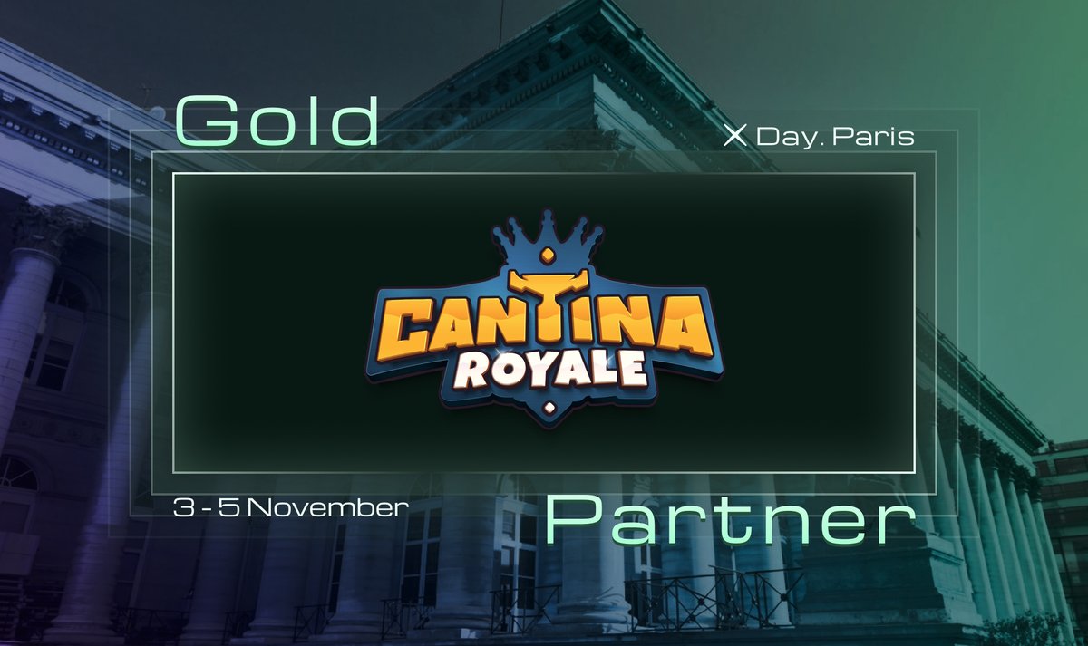 MultiversX's tweet photo. The impressive merge of properties between blockchain &amp; gaming can enhance players' experiences through open economies.

@CantinaRoyale explores this massive unexplored potential.

We're excited to introduce them as an X Day Paris Gold Partner.

🎟 https://t.co/wzRYnuEoG2 https://t.co/UZJMixdZQc