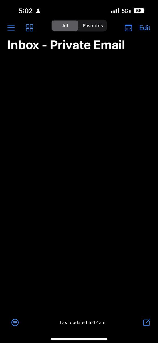 PerRutherford's tweet photo. @CanaryMailApp Any known issues with iOS 16.0.3 on iPhone 14 Pro Max? My inbox shows empty always while on iPadOS and macOS it shows my emails fine. Search finds emails in the inbox on phone but the interface is always empty: https://t.co/ZSkDu5HiMY