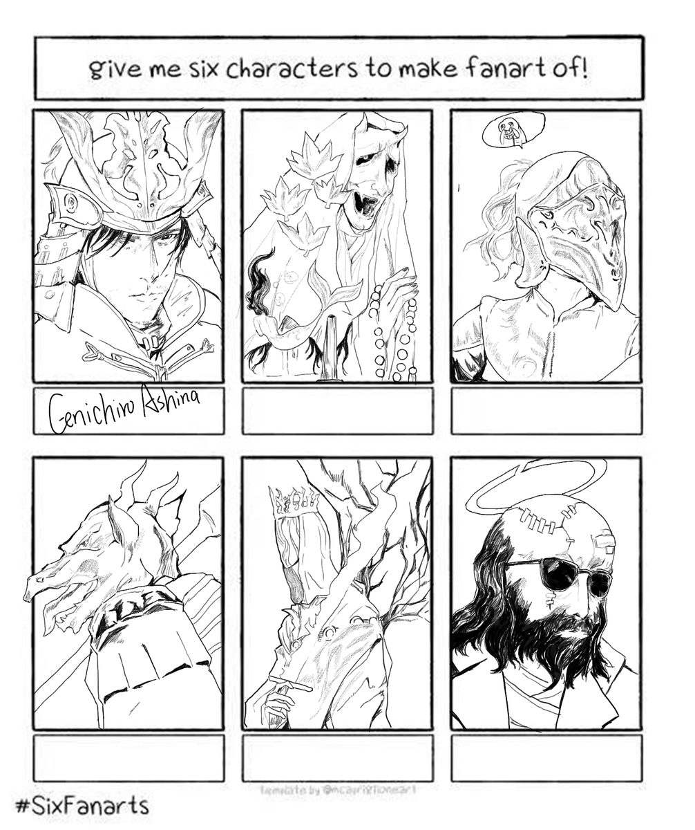 lommew's tweet photo. #Soulstober2022
#Soulstober
#SEKIRO #DarkSouls3 #Jebediah
six characters fanart!(Only open for QQ friends) https://t.co/nIMC16mmJu