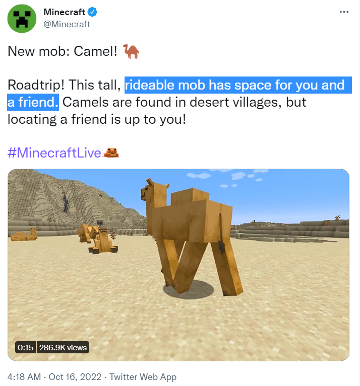 42StarsUniverse's tweet photo. I can imagine a video on the skep channel that's just Skeppy and Bad riding a camel as they try get through minecraft, like can you imagine how cute and fun that would be ; - ; I would love to see that. Skeppy, if you want an idea, this one is cute :]] https://t.co/Wxuu6Ltglf