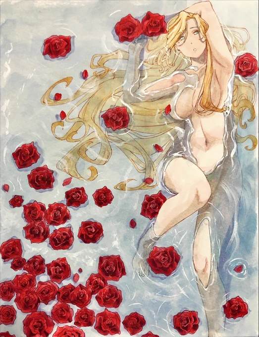 いつもと画材を変えて描きました水彩難しい#イラスト 