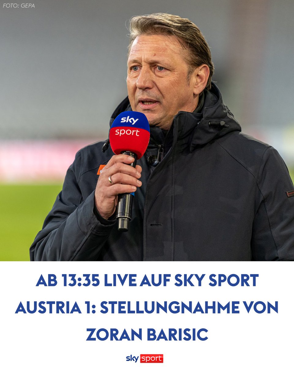 Der neue <a href="/skrapid/">SK Rapid</a>-Interimscoach Zoran #Barisic wird heute im Rahmen unserer Bundesliga-Sendung ab 13:35 Uhr live und exklusiv auf Sky Sport Austria 1 über den Trainerwechsel in Wien Hütteldorf sprechen. 🗨️

#SkyBuliAT #Rapid #Trainer #Fußball #SCR #Feldhofer