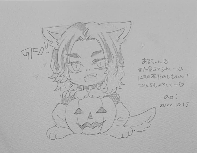 昨日はaoiちゃん、ぱかたさん、ぽんちゃんにスケブ描いてもらいましたー!宝物!✨ 