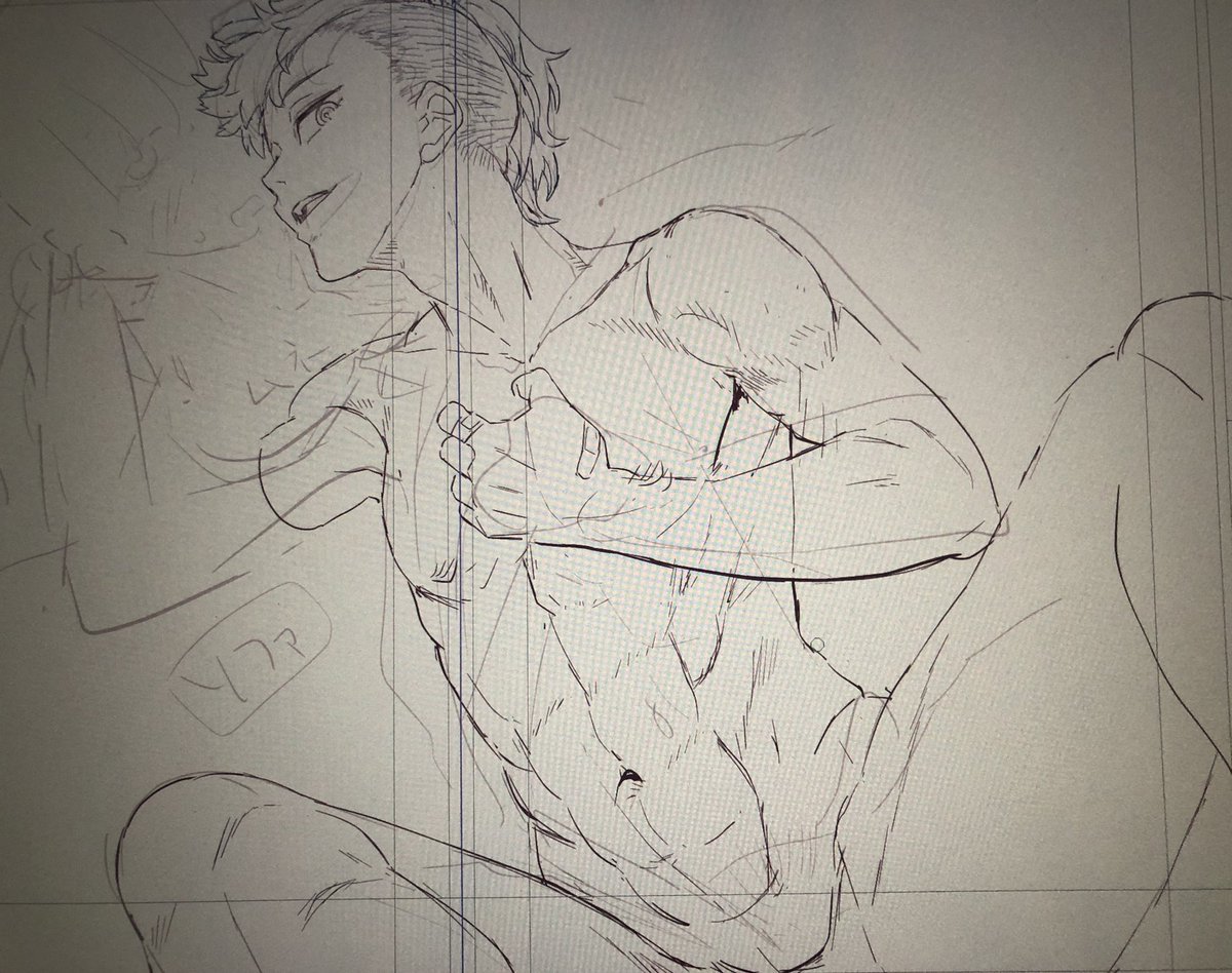 性的なブリジット君を描いた後は、別の意味で性的な男の子を描いてますよ! 