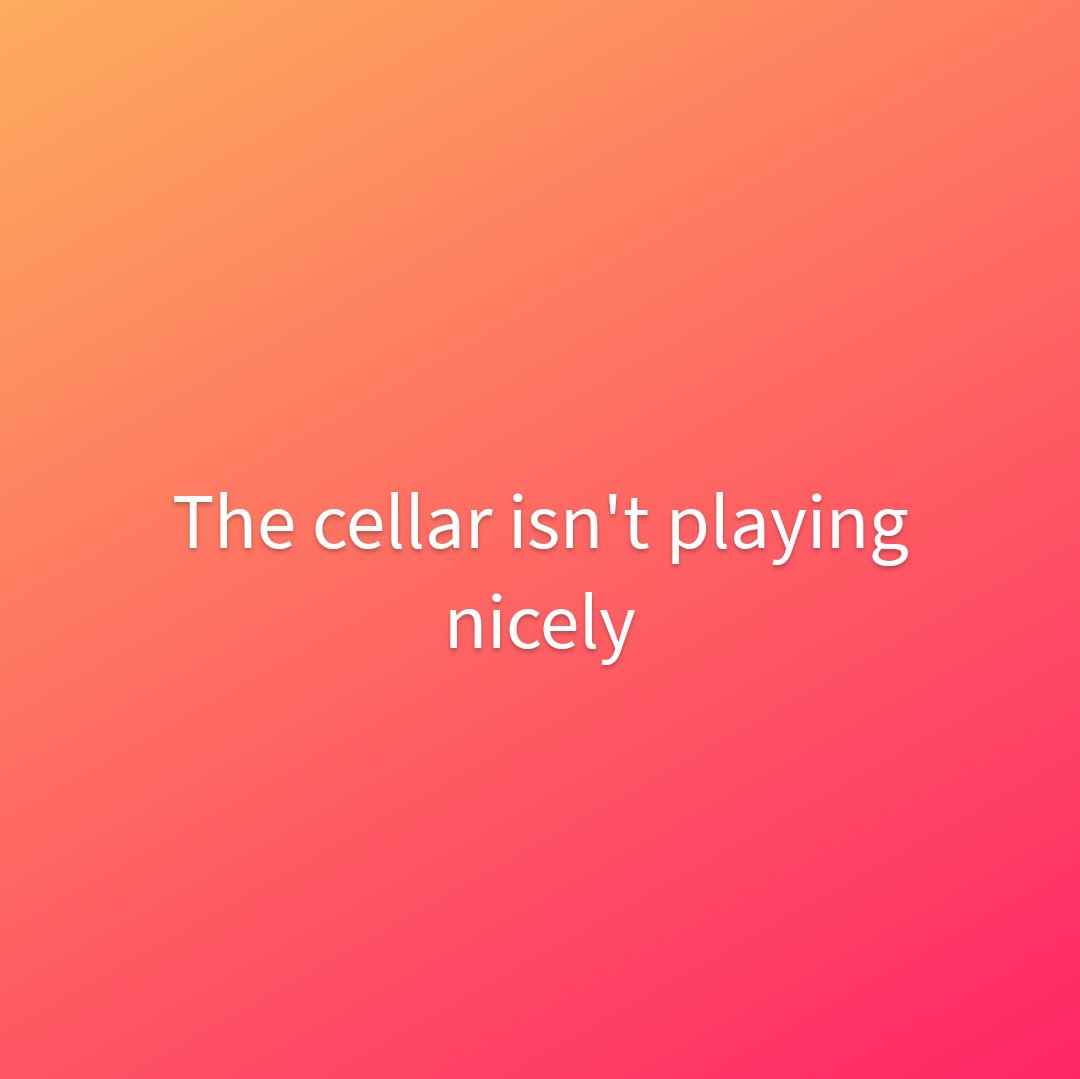 Hi folks. Unfortunately our cellar is having a bit of a tantrum, it's why we shut early yesterday and we're still trying to sort it.

🤞🤞🤞 Hopefully we'll be open later today. Check back for updates!