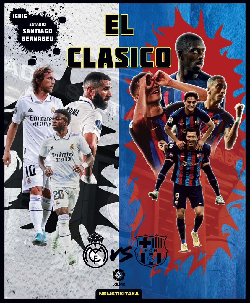 TikiNews's tweet photo. C’EST AUJOURD’HUI! CETTE APRÈS-MIDI C’EST #ElClasico #MADRIDBARCA #TEAMFCB https://t.co/h6wol4mbWj