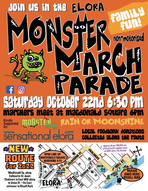 SensationalElor's tweet photo. Monster March Parade happens next Saturday October 22 at 6:30pm👹

Please note the route change (2nd photo)
#eloramonstermonth #monstermonthelora #eloraon https://t.co/sDHdQd9kmY