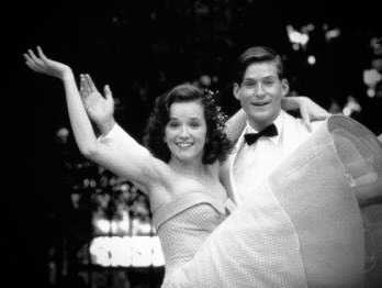KKHV700's tweet photo. Student and graduates recount last Saturday night at Enchantment Under The Sea Dance. 

George McFly and Lorraine Baines (pictured) were a hit. Marvin Berry has seen a doctor after slicing his hand. https://t.co/NKRNgfVSOE