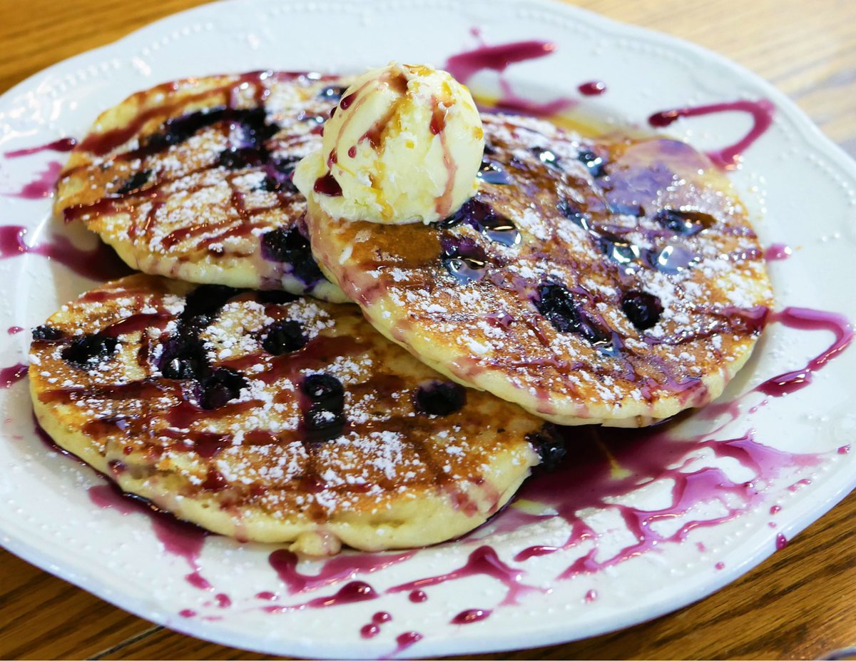 Blueberry Pancakes -- Buttermilk pancakes, wild blueberries &amp; blueberry syrup
.
Hearth N' Kettle - Breakfast any time!
MENU:  tinyurl.com/CCHnKMenu 
CCR: capecodderresort.com