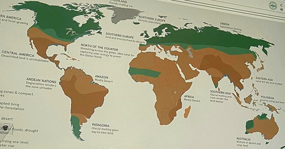 Yesterday, I attended a conference at which an influential financier shared this unpublished map. Look at it. The estimated death toll is 2-3 *billion*; the timeframe is 20-30 years (previously: 50). Segments of the elite have simply 'written off' large parts of the Global South.