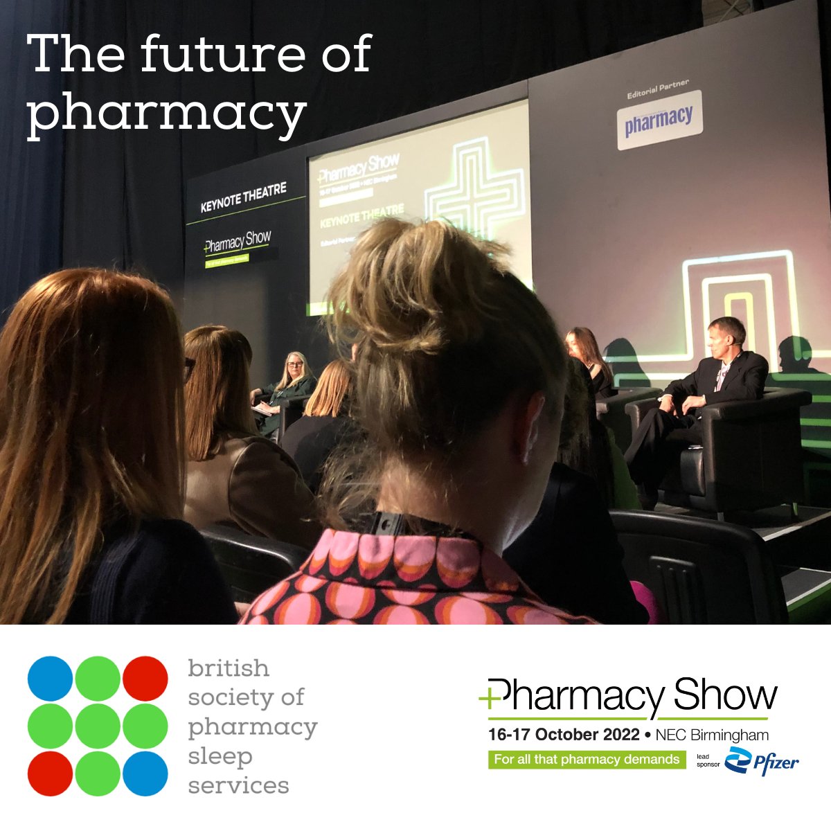 BritishSleep's tweet photo. Great seminar on The Future of Pharmacy... great to hear from Andrew Lane, @LeylaHannbeck @NickThayer99 @jhenley1974 @JanetMorrisonUK at @pharmacyshow. We also need to give CPs the skills and tools to talk knowledgeably about sleep (and how it impacts on broader health) ! #PS22 https://t.co/WKfFML2K5w