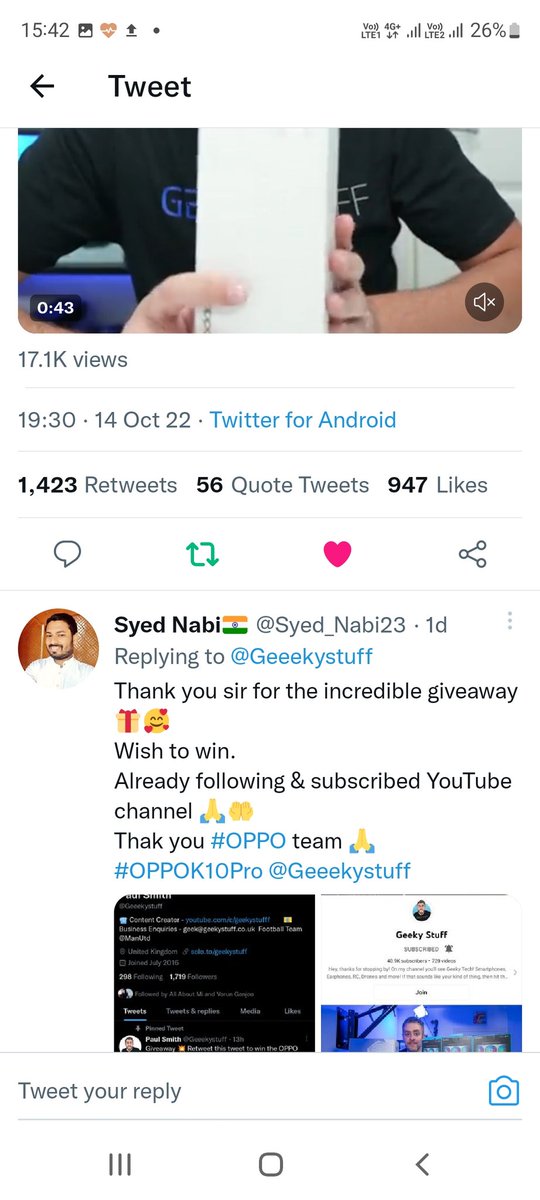 itsPriynkaM's tweet photo. @Geeekystuff #OPPO 
#OPPOK10Pro
@Geeekystuff

Thanks For The Wonderful opportunity 🙏🏻 

#OPPO 
#OPPOK10Pro @Geeekystuff https://t.co/4vhqWB4NZD
