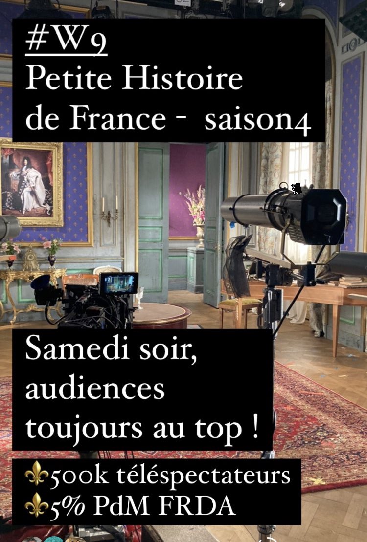 #W9 <a href="/LaPetiteHDF/">La Petite HDF</a> samedi soir audiences toujours au top 
⚜️500k téléspectateurs 
⚜️5% PdM FRDA 
To be continued 💪💪💪
<a href="/marieloisel/">Marie Loisel</a> <a href="/davidsallesoff/">Brousse Lit</a> <a href="/OlivierRodot/">Olivier Rodot</a> <a href="/DebbouzeJamel/">Jamel Debbouze</a> <a href="/yasmine_roumane/">Yasmine</a>  <a href="/M6Groupe/">Groupe M6</a>