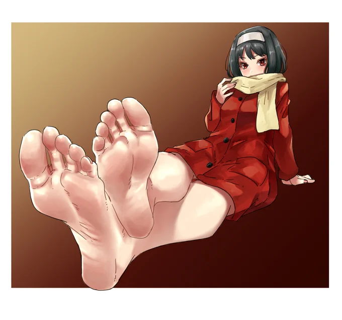 ヨルさん。髪がマフラーにしまうのめっちゃ好きだけどわかる人居る?わかって#一日一裸足絵#SPY_FAMILY 