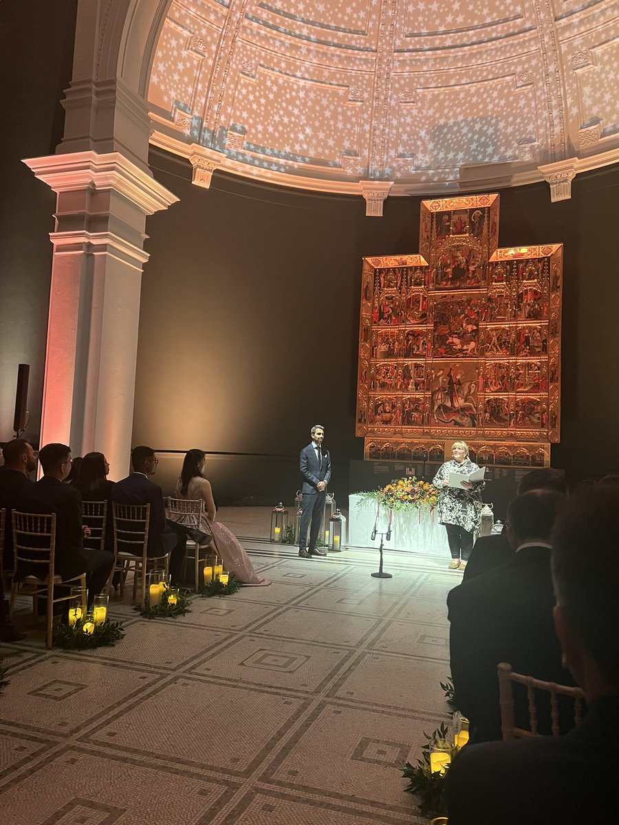 It isn’t often you get to return to your old workplace and find your favourite gallery has been turned into your friend’s wedding altar