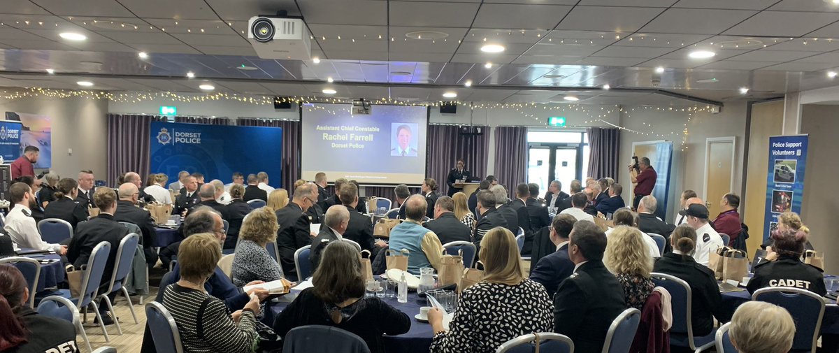 dorsetpolice's tweet photo. ACC Rachel Farrell welcomes everyone to the South West Citizens in Policing Awards in Poole, Dorset. Today we recognise the incredible contribution our volunteers make to policing. #Volunteers #CiP @wiltshirepolice @DC_Police @ASPolice @Glos_Police @btp https://t.co/7v4v8BPATa