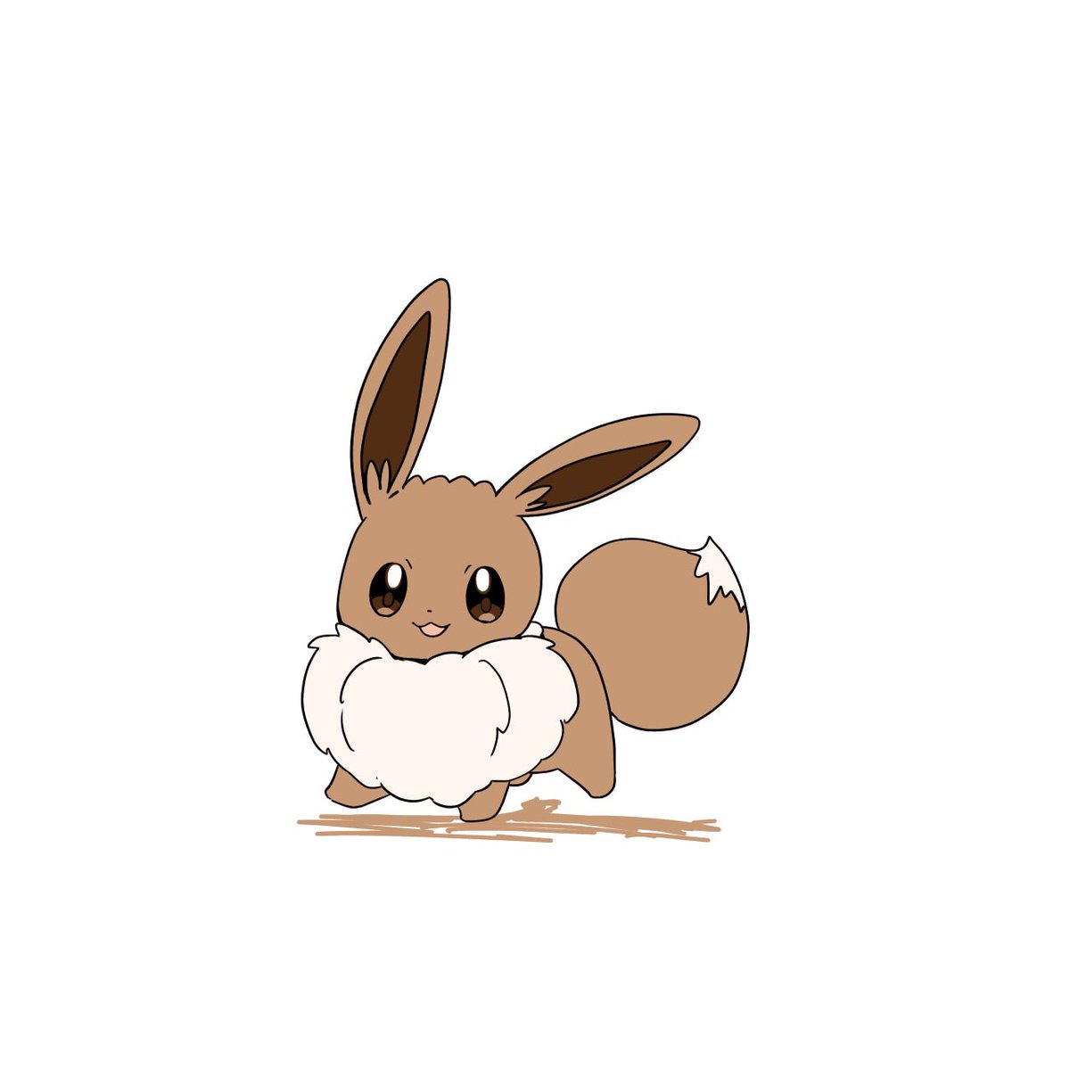 eevee pokemon (creature) no humans solo smile simple background white background :3  illustration images