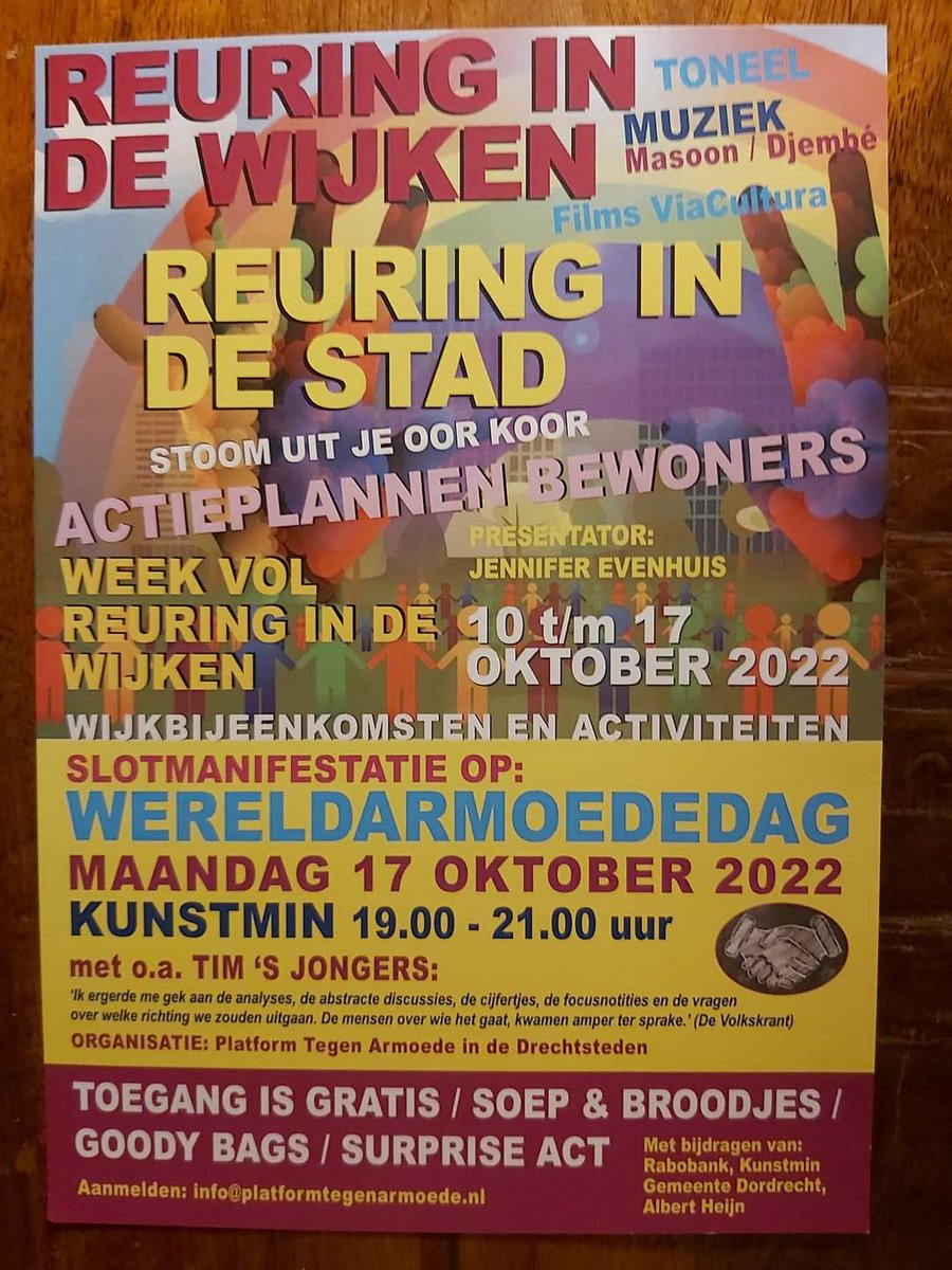 PlatformTegenArmoede (@platformarmoede) on Twitter photo Je kunt je nog aanmelden voor de slotmanifestatie Reuring in de wijken maandag 17 oktober in <a href="/Kunstmin078/">Schouwburg Kunstmin</a> Je kunt je nog aanmelden voor de slotmanifestatie Reuring in de wijken maandag 17 oktober in <a href="/Kunstmin078/">Schouwburg Kunstmin</a>