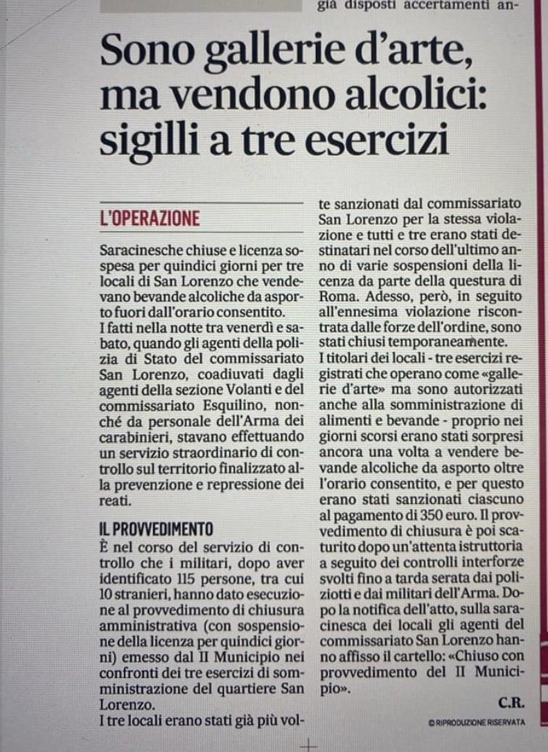 monti_rione's tweet photo. Allora si può! 👏@poliziadistato  @_Carabinieri_ @MunicipioRoma2. Auspichiamo misure concrete e interventi per situazioni di illegalità analoghe già segnalate nel #RioneMonti.
@lorenzabo 2 chiacchiere con i colleghi del municipio accanto per mettere in atto qualche buona pratica? https://t.co/s9dpwjOFX7