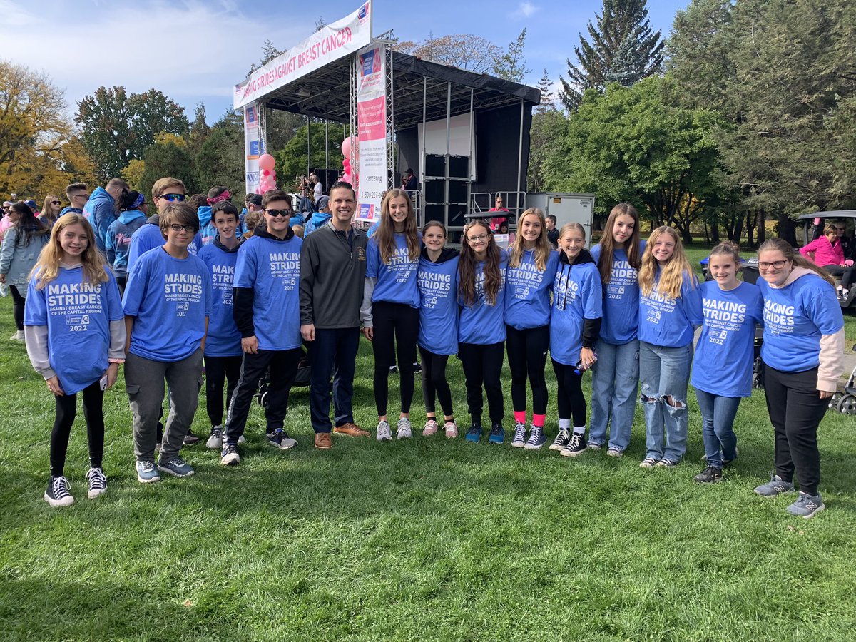 MohonRunner's tweet photo. Look who we found at the #albanystrides breast cancer walk! Our Assemblymember Angelo Santabarbara @AsmSantabarbara @MohonCSD @MightyPrincipal https://t.co/y5Se6wzwzY