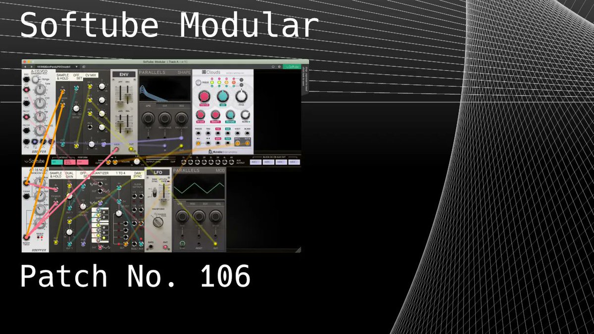 void101's tweet photo. Patch No. 106 is available! Softube #Modular with Doepfer VCO, Parallels LPG, Clouds and a Switch (1 to 4). 👀😎🎧🎶 #eurorackemulation #softubemodular #mutableinstruments #mutableinstrumentsclouds #parallels #parallelslpg #parallelslfo #doepfer
https://t.co/tQdl6yo61f https://t.co/XRy1ndfH58
