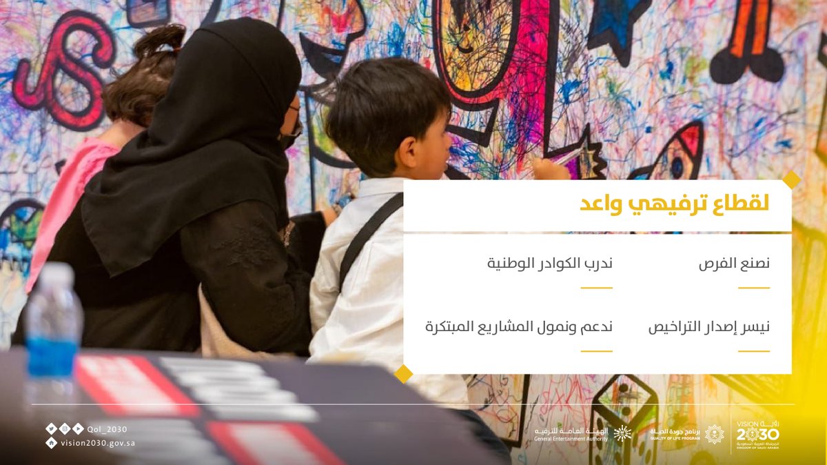 QOL_2030's tweet photo. نساهم في إثراء الخيارات وتنمية الإبداع بالتعاون مع الهيئة العامة للترفيه @GEA_SA تحقيقاً لمستهدفات #رؤية_المملكة_2030 

 #برنامج_جودة_الحياة https://t.co/z1p7RQBx9k