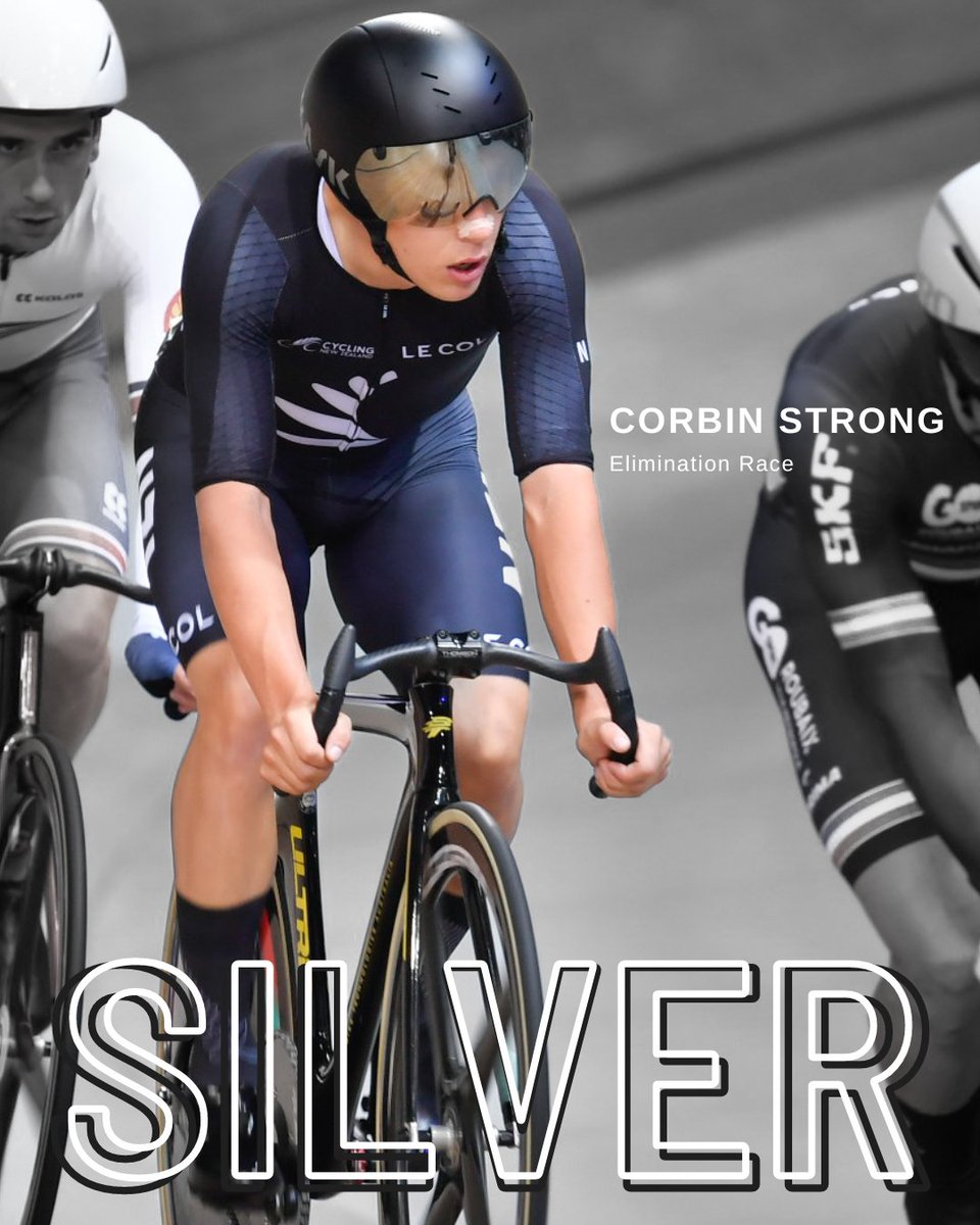 SILVER for @corbin_strong in the Elimination Race at the @UCI_Track World Champs!