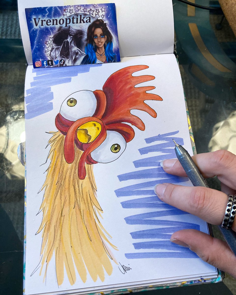 Inktober 
Day 16: Fowl
Markers and Prismapencils
~ 20 min

#inktober #inktober2022 #inktoberfowl #inktoberprompts #inktober22 #fowl #moana #vaiana #markerart #pencilart #sketching #sketch #sketching #vrenoptika