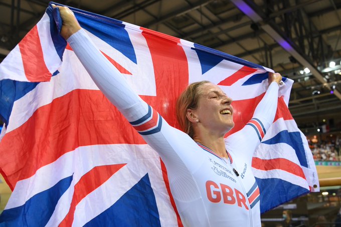 Neah Evans holds the Union Jack