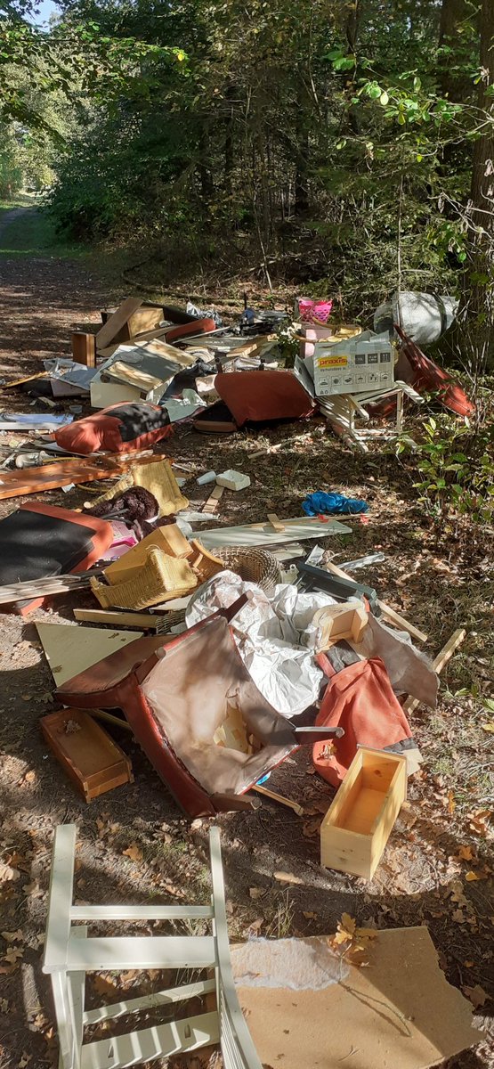 Geniet je van de herfstkleuren en het mooie weer, loop je opeens tegen een #afvaldumping aan; is het zo moeilijk om te begrijpen dat de #natuur geen vuilnisbelt is?