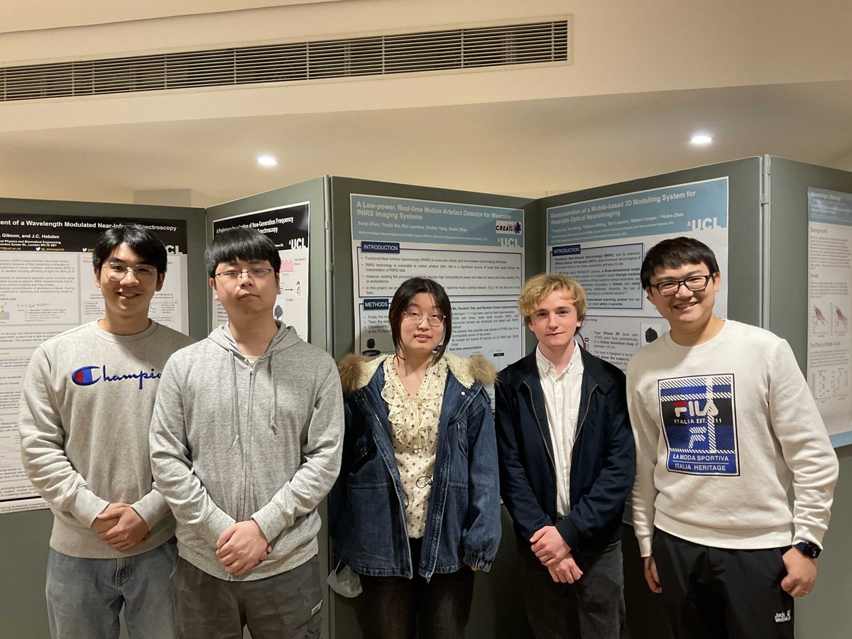 HubinZhao's tweet photo. My team had fun at recent IHE Research Symposium, amazing event organised by UCL @Health_Eng! Congrats to Yunjia @Yunjia_Hsia, Xinkai, Yunyi for their excellent poster presentations! well done, team! https://t.co/FmW8ahOVp5