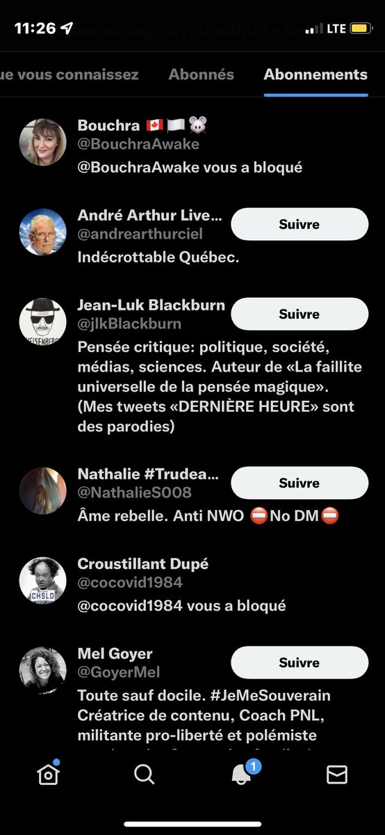 Mara8691's tweet photo. @Joetheawakener @DominiqueNc @Maxgb1234 @bleu_fog @OsmentPrecise @TrudeauFrancine Tu peux ben traiter les autres d’endoctrinés avec ta longue liste d’abonnements à une gang de conspis de qui tu gobes toute la désinformation https://t.co/Sq0ngSmDf4 #aucunecredibilite #tunimpressionnespersonne #pauvreendoctrine #chambredecho https://t.co/Hlf7YtGGjC