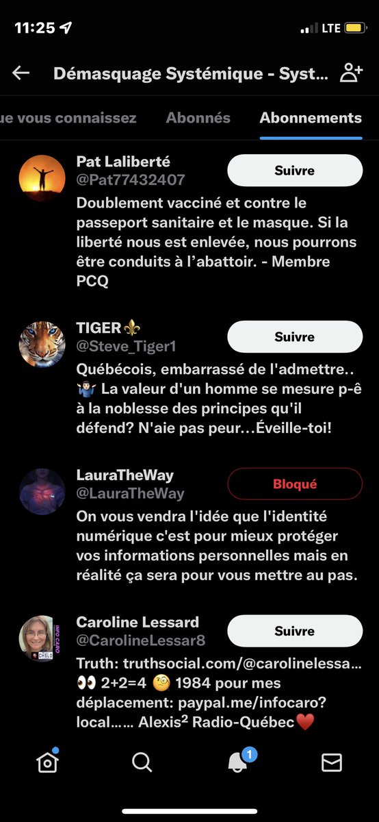 Mara8691's tweet photo. @Joetheawakener @DominiqueNc @Maxgb1234 @bleu_fog @OsmentPrecise @TrudeauFrancine Tu peux ben traiter les autres d’endoctrinés avec ta longue liste d’abonnements à une gang de conspis de qui tu gobes toute la désinformation https://t.co/Sq0ngSmDf4 #aucunecredibilite #tunimpressionnespersonne #pauvreendoctrine #chambredecho https://t.co/Hlf7YtGGjC