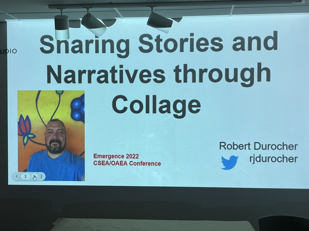 rjdurocher's tweet photo. Was a fun and engaging workshop to facilitate Sharing Stories and Narratives through Collage - and looking at how biases can impact art education along with differentiated assessment strategies @Emergence2022 @OnAEA @CSEA_SCEA @TDSB_Arts https://t.co/Lloh9ExsXV