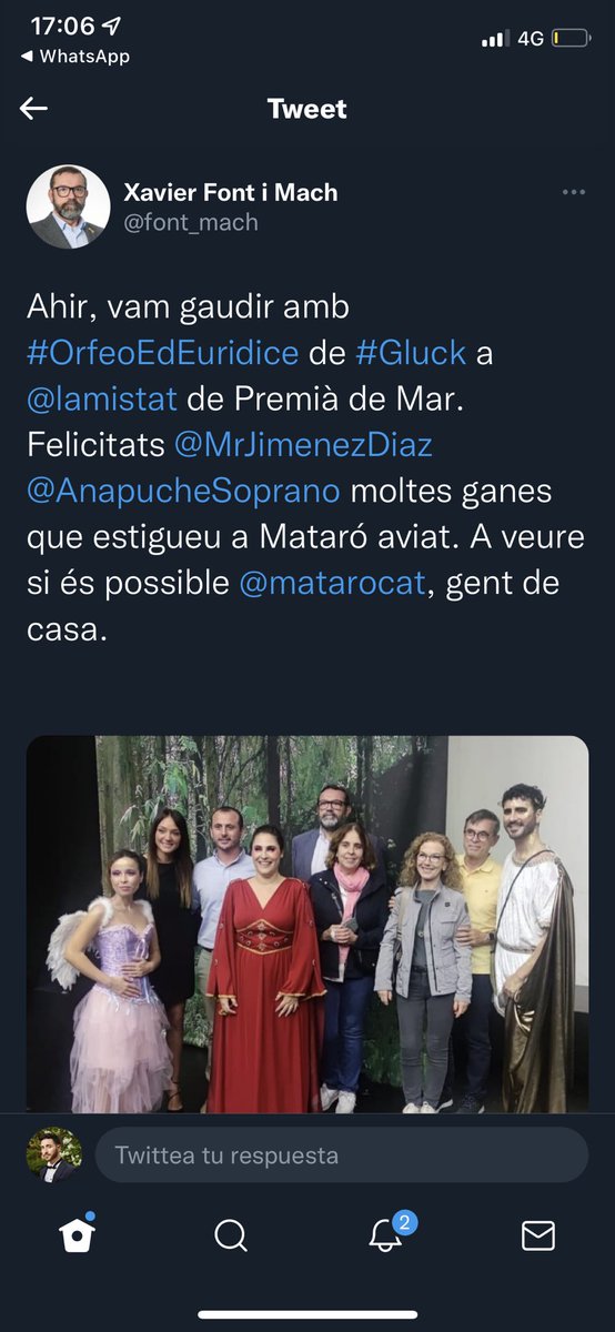 MrJimenezDiaz's tweet photo. @font_mach @lamistat @AnapucheSoprano @matarocat Moltíssimes gràcies Sr. Regidor i equipàs de @JuntsperMataro per venir a donar-nos el vostre suport. Sou el tipus de representants que els professionals del Maresme i de la nostra ciutat, mereixem. Friso per tornar a fer música a casa, Mataró, ben aviat @matarocat 🙏🏼💖 https://t.co/VaV3V6rTTm