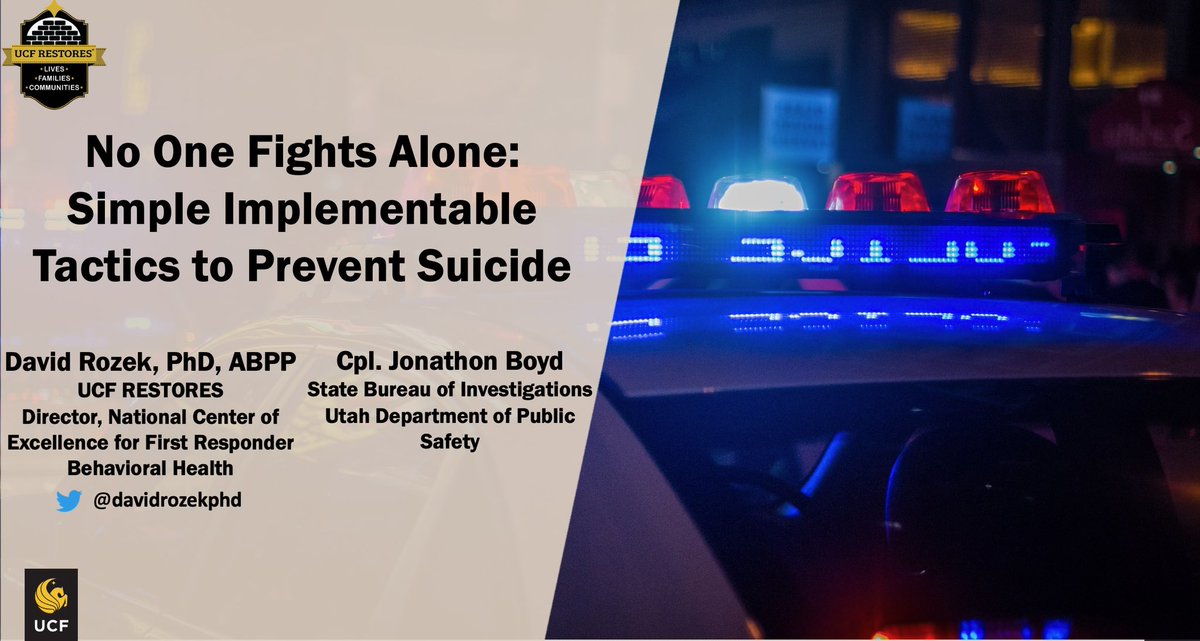 DavidRozekPhD's tweet photo. Are you at #IACP2022 and think #MentalHealthMatters? We have a very practical talk today at 4pm (C144) on #SuicidePrevention in #Police and #publicsafety. Come join @UtahDPS Cpl @JonathonABoyd and me to learn simple tools that could save lives! @TheIACP #cops #lawenforcement https://t.co/fVUKoBJFbx