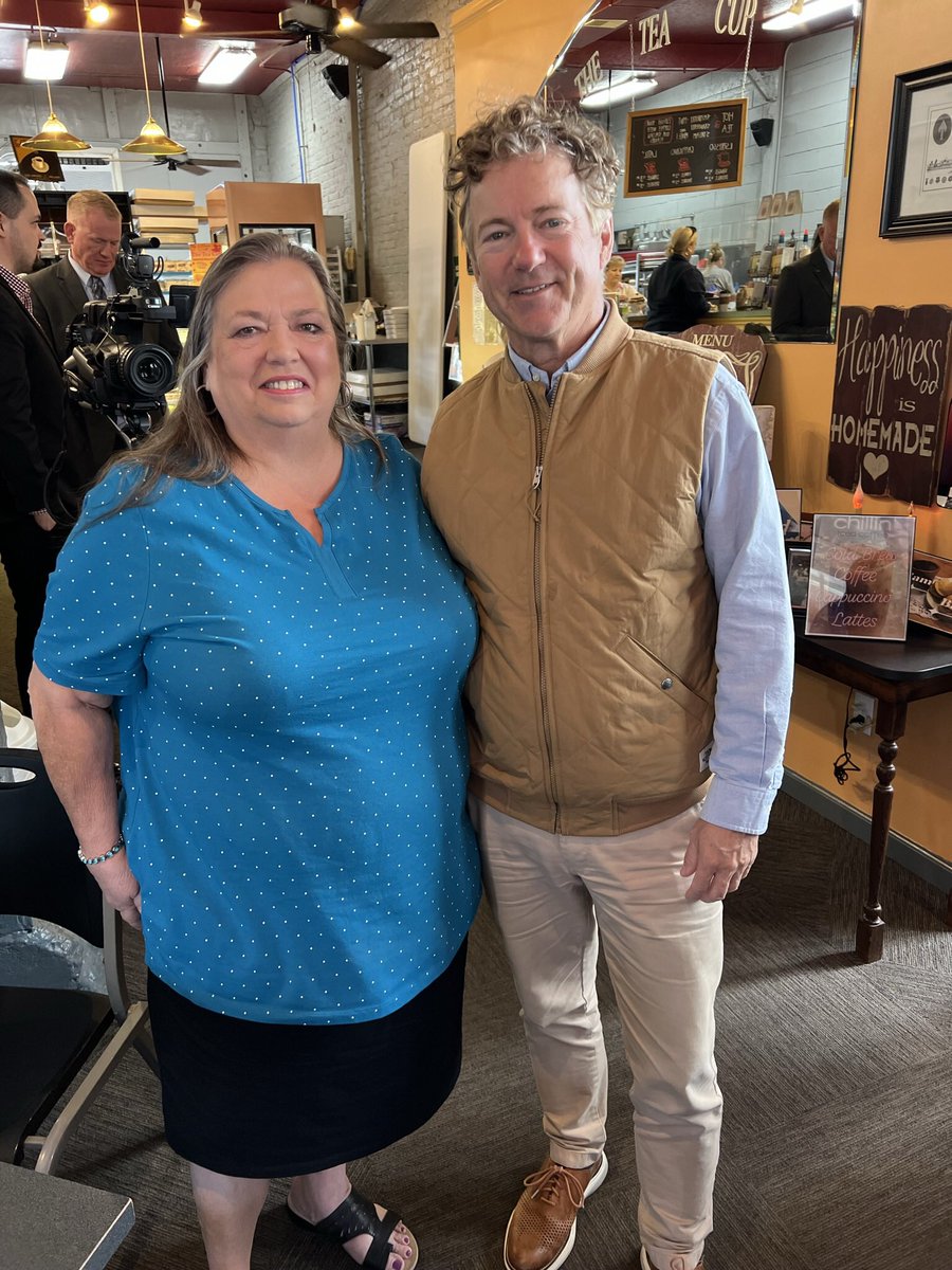 Jonnmichelle's tweet photo. Great to have Senator Rand Paul in Taylorsville yesterday!  Thanks to the Tea Cup for allowing us to gather. https://t.co/L4ROFcHPLL