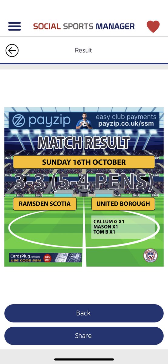 Todays cup game ends in a defeat after penalties. After going 2-0 down the boys fought hard to bring it back. It's hard to take a penalty defeat but lots of improvements have taken please and we look forward to next week against <a href="/CitySiteFC/">City Site FC 🏆</a> 🟠⚫️