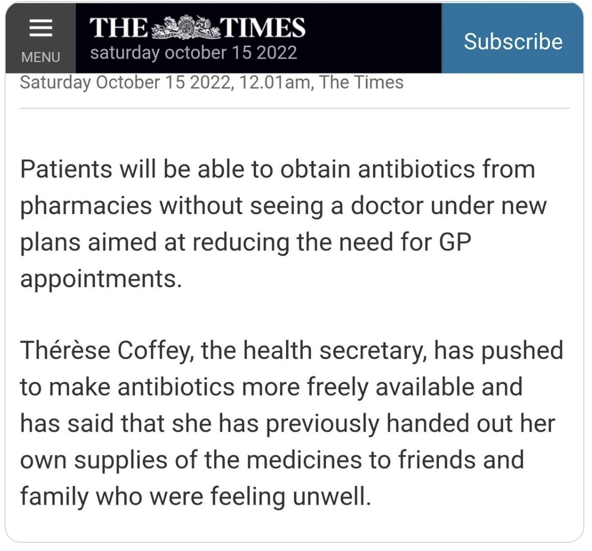A policy proposal that would do harm to people from UK and other connected nations by increasing levels of antibiotic resistance.