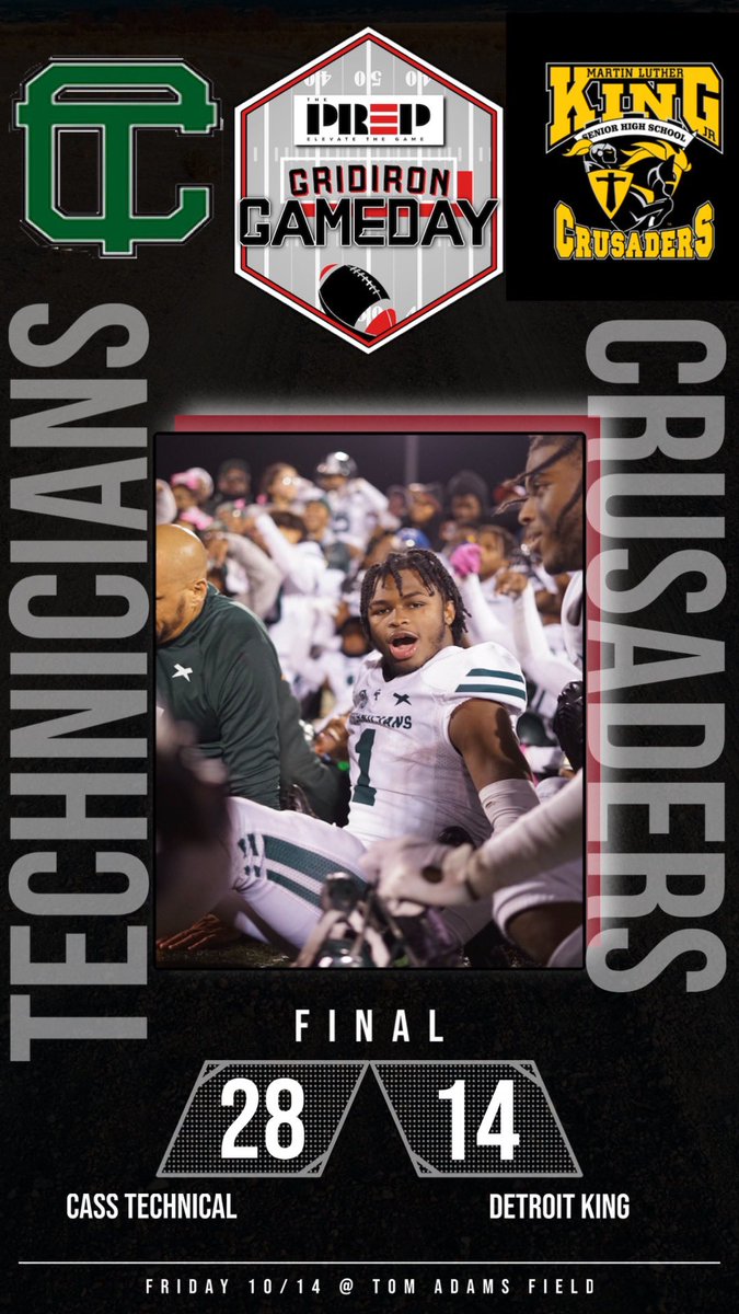 The Green Guys took over the city Friday Night and claim it till next season with a Huge win and performance against the Crusaders 

<a href="/Detroit_CTFB/">Cass Tech Football</a> <a href="/DetKingFootball/">Detroit King Football</a> 

#GridironGameday #HSFootball #PrePared
