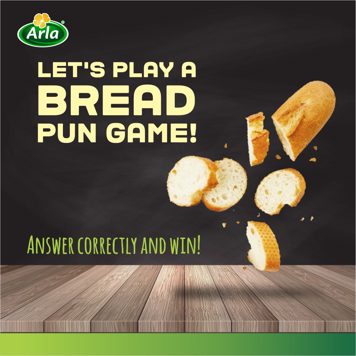 Arlanigeria's tweet photo. Do you think you are the King of Puns? 

Let us know your answers in the comment section and stand a chance to win an awesome gift 

#Arla #ArlaWorldBreadDay #ArlaNigeria #BetterWithArla #MakeGreatMeals https://t.co/DRUeYLxC6F