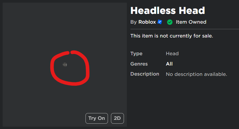 chizeled_'s tweet photo. whos gonna tell people that the roblox headless isn't technically headless 😳 https://t.co/ZV07agORGl
