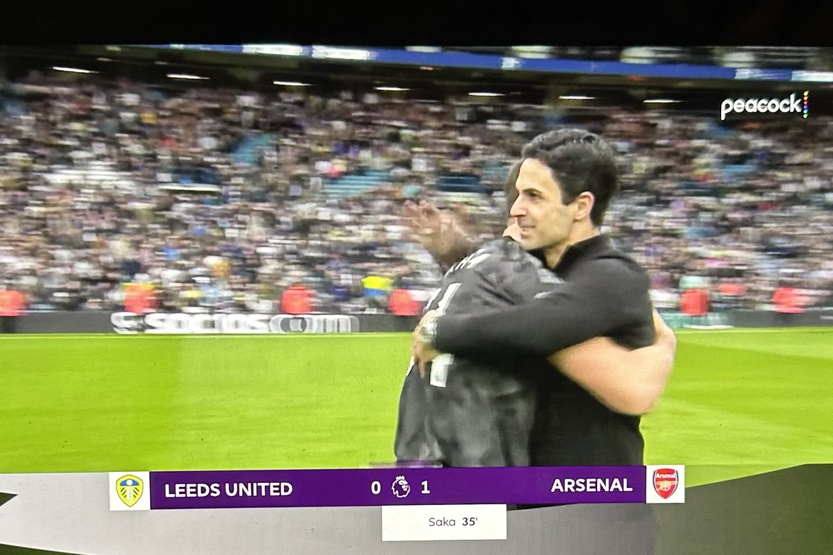 piersmorgan's tweet photo. BOOM! FT: 0-1. 
* Massive away win after a fantastic, ferocious game against a fired-up Leeds. 
* Still top of the League. 
* Arsenal’s best ever start to a top flight season. 
* Arteta’s exciting revolution continues &amp; I’m all in. 👏👏 https://t.co/NL9TZWIYOc