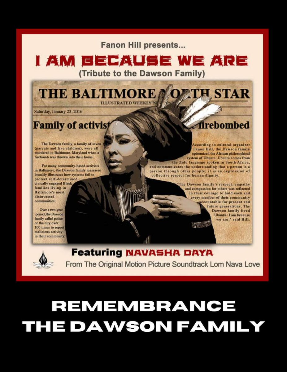 LomNavaLove's tweet photo. REMEMBRANCE: DAWSON FAMILY
Oct. 16th, 2022 marks 20 yrs. since Angela and Carnell Dawson, and their 5 children died in an arson attack set in retaliation for their reporting neighborhood drug crimes in their Oliver neighborhood of East Baltimore.
https://t.co/M5y6M8oZqp
@skamidi https://t.co/d4XBcoivSx