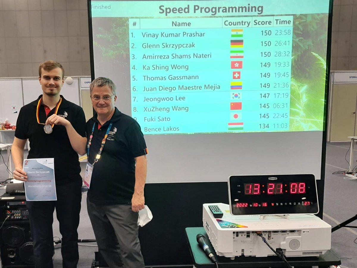 GermanITSkills's tweet photo. Glenn Skrzypczak won 🥈 silver in Speed Programming, the additional discipline of #Skill09: IT Software Solutions for Business! Glenn is a CS student at the University of Rostock. He enjoys spending his free time with computer games, music production, drumming, and sports. https://t.co/Qaw1Au9wyL