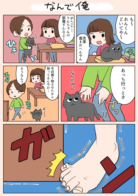 「なんで俺」
れん君の中で特にしょう君は下に見られているみたいです…😂
#漫画がよめるハッシュタグ 
#漫画
#4コマ漫画
#猫 