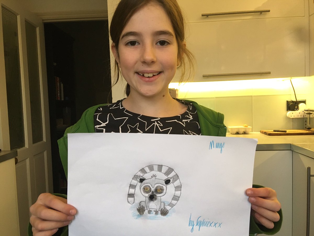 A lemur called Mango from Sophie, who as always wants to know when you’ll do an otter, and also said (belated) happy birthday to Rob. And we just finished Peanut 2 and can’t wait for 3!!