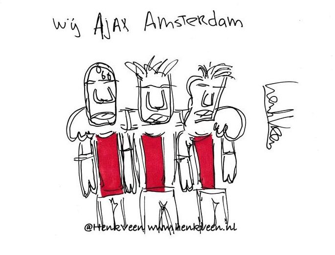 Voorspel de juiste eindstand van #AJAexc en WIN deze originele tekening van <a href="/henkveen/">Henk Veen</a>! Mention en volg ons beide en RETWEET! #AJAX